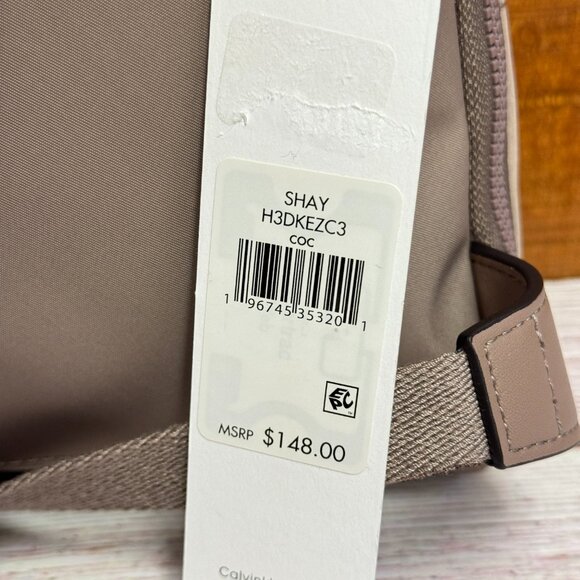 CALVIN KLEIN Shay Nylon Front Buckle Zip Around Mini Backpack - Cocoa - Picture 6 of 6